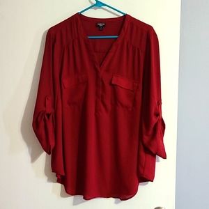 Torrid Red Harper Blouse